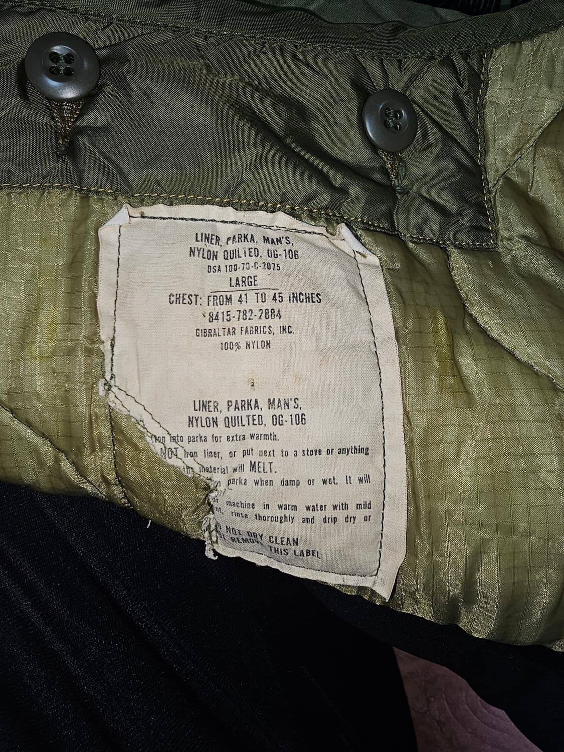 80s 오리지널 피쉬테일 m65 야상 필드자켓 프릭스스토어 상품이미지5