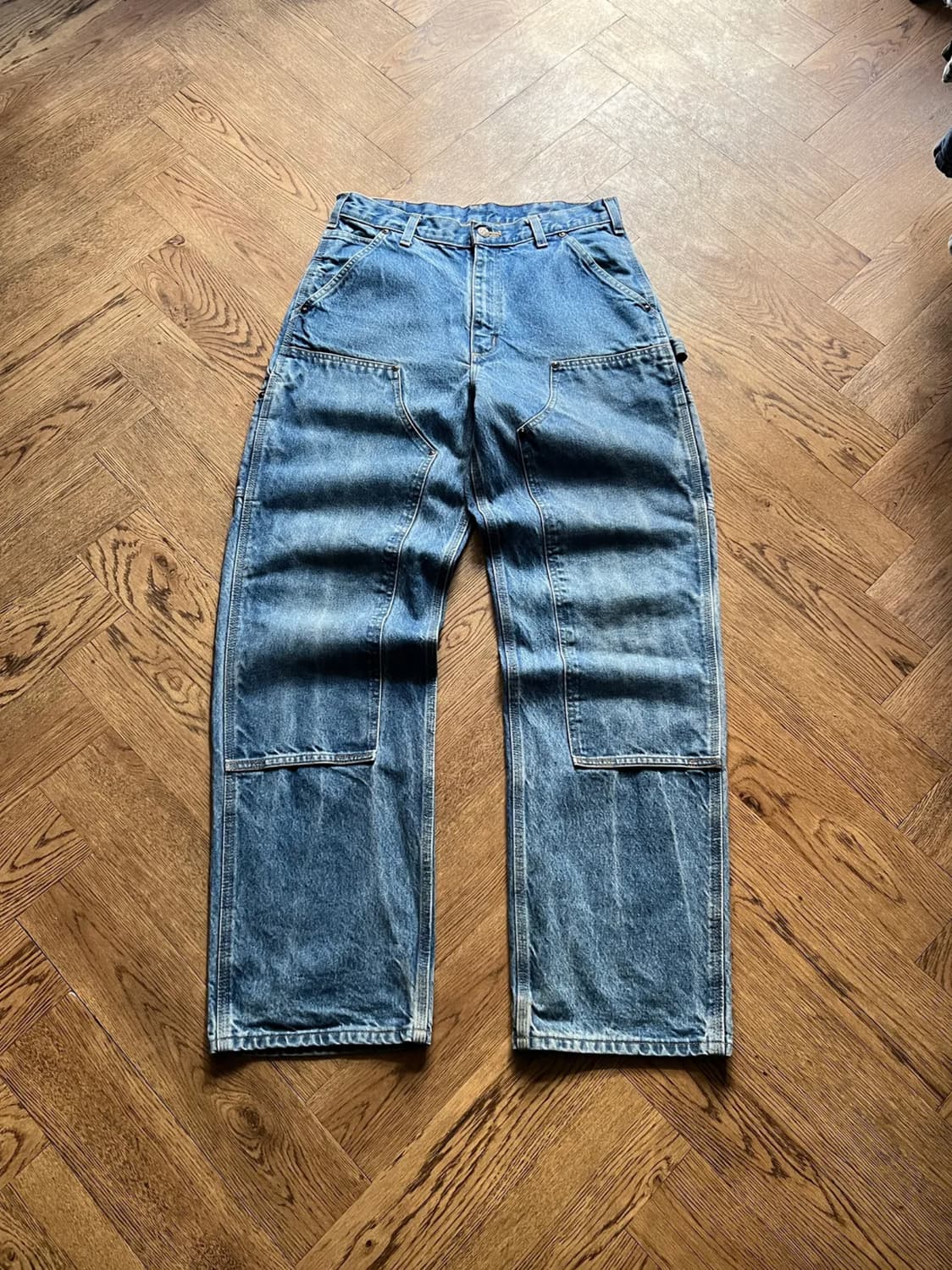 [32]칼하트 USA 빈티지 페이딩 더블니 워크 데님 팬츠 상품이미지1