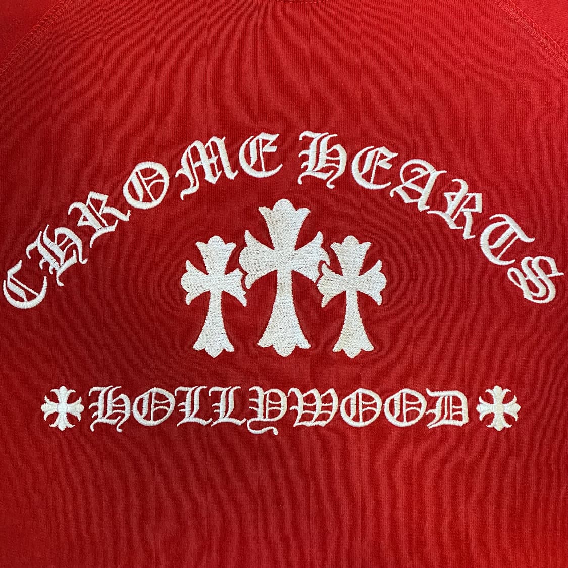 [XL] 크롬하츠 크로스 할리우드 스웨트셔츠 후드 레드 상품이미지4