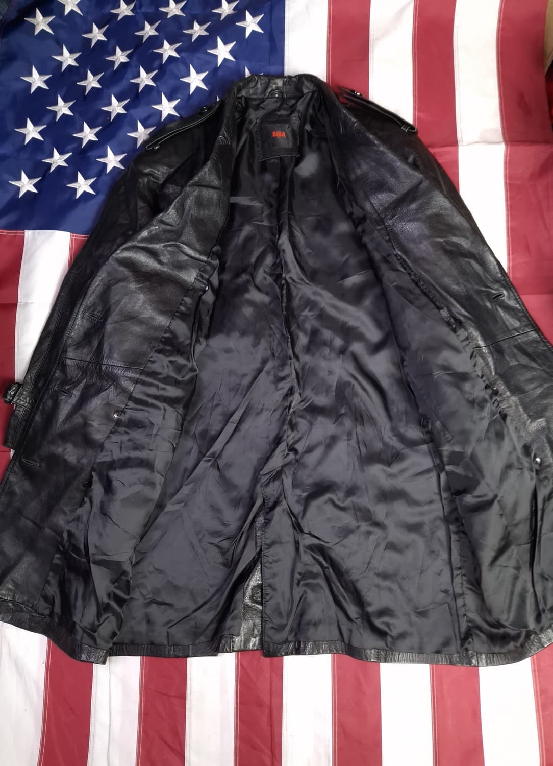 90's 빈티지 홍콩제조 우먼 리얼램스킨 더블 트렌치코트 상품이미지7