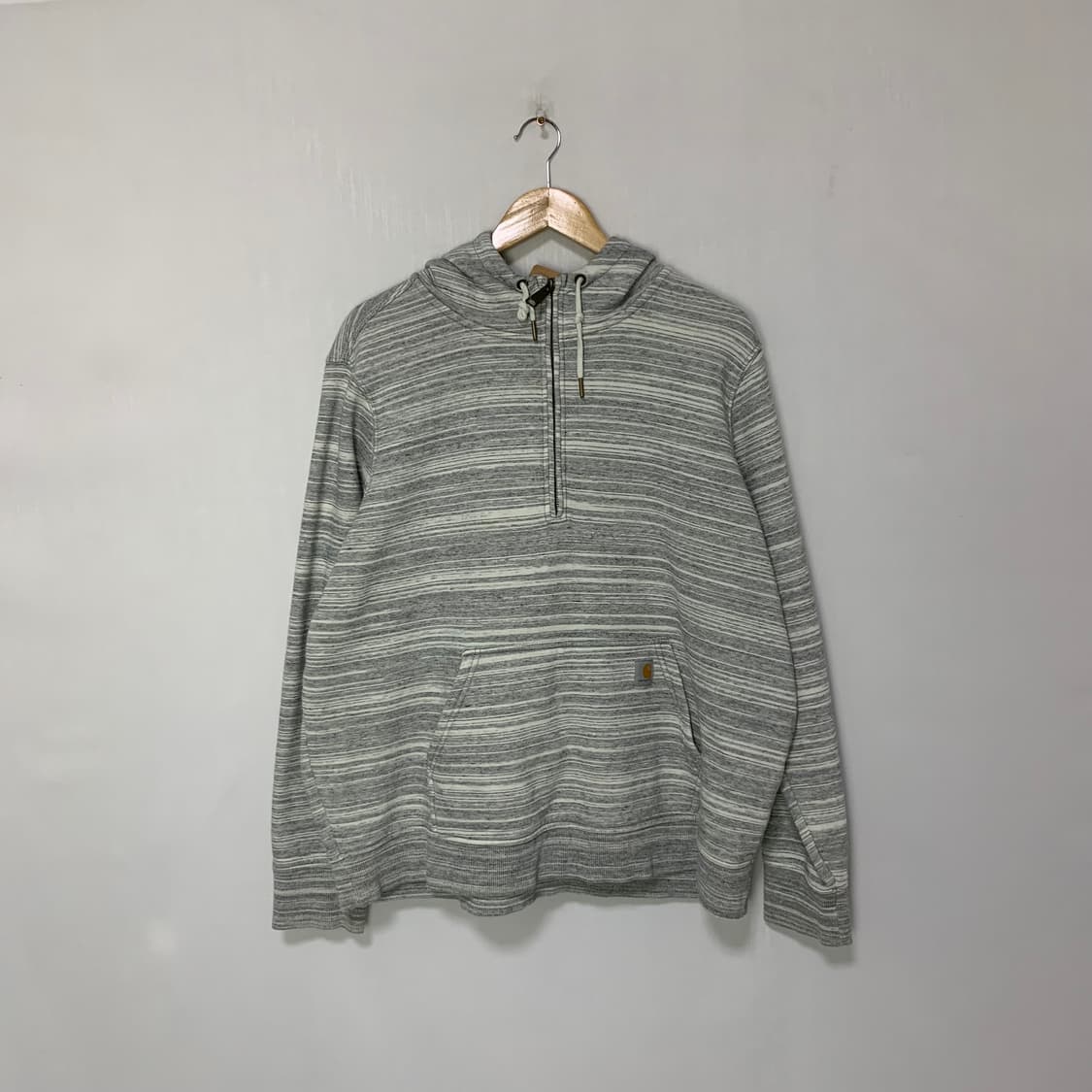 칼하트 스트라이프 하프집업 반집업 후드티 그레이 XXL 빈티지 상품이미지1