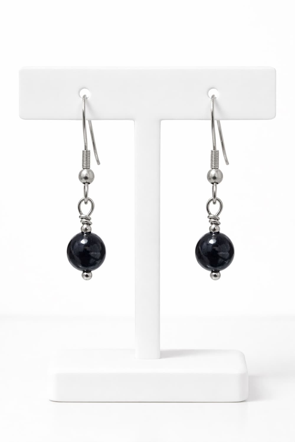 (핸드메이드) 천연석 오닉스 데일리 써지컬 원석귀걸이 상품이미지1