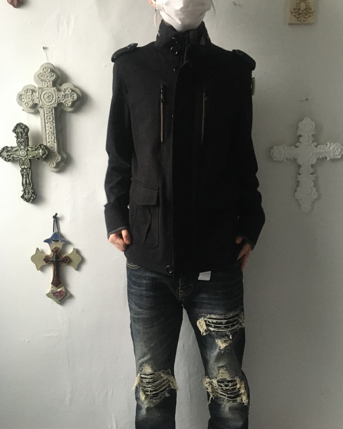 High neck woolen jacket 상품이미지5