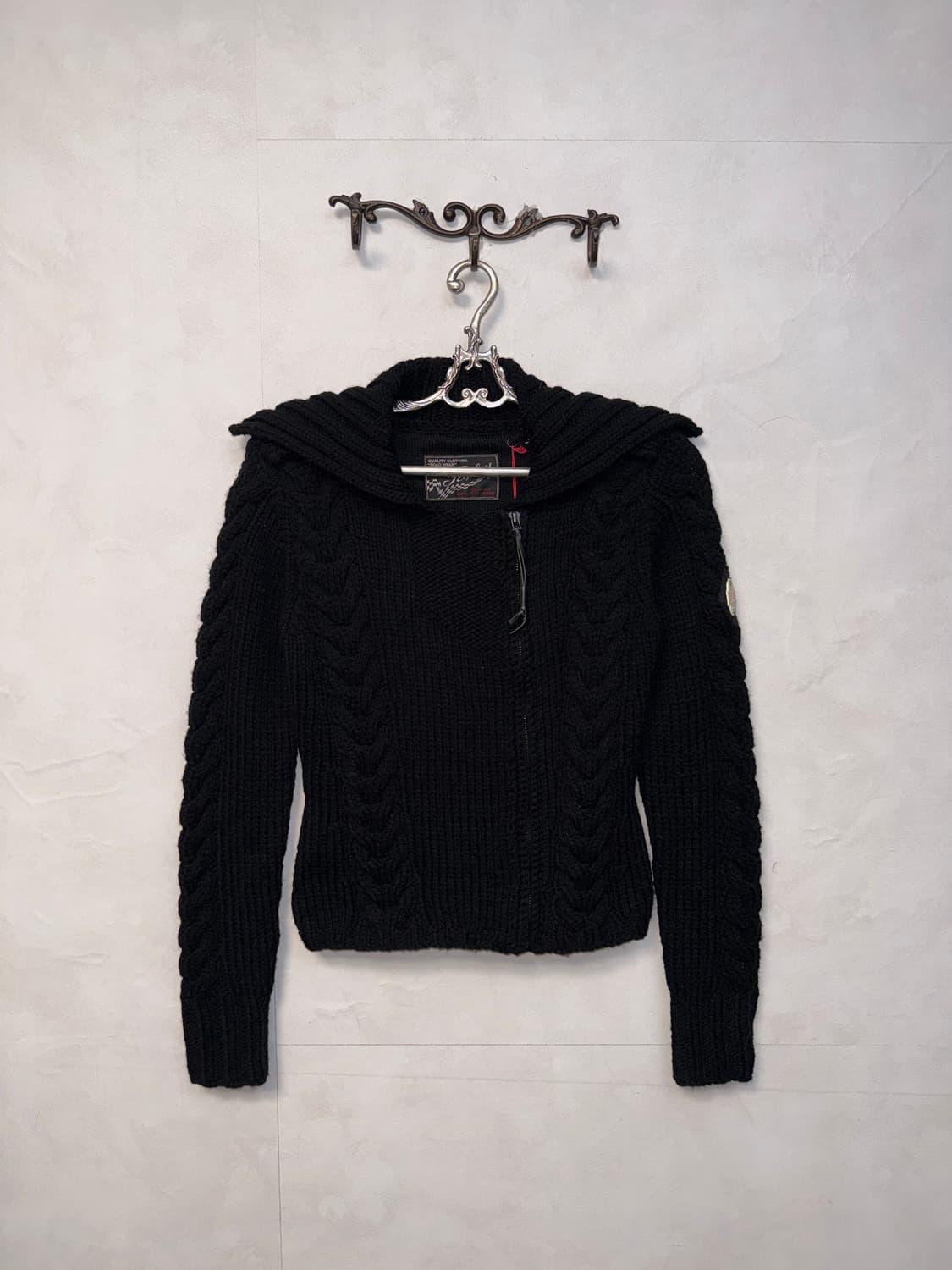 Replay black wool twist knit zipup (새제품) 상품이미지2