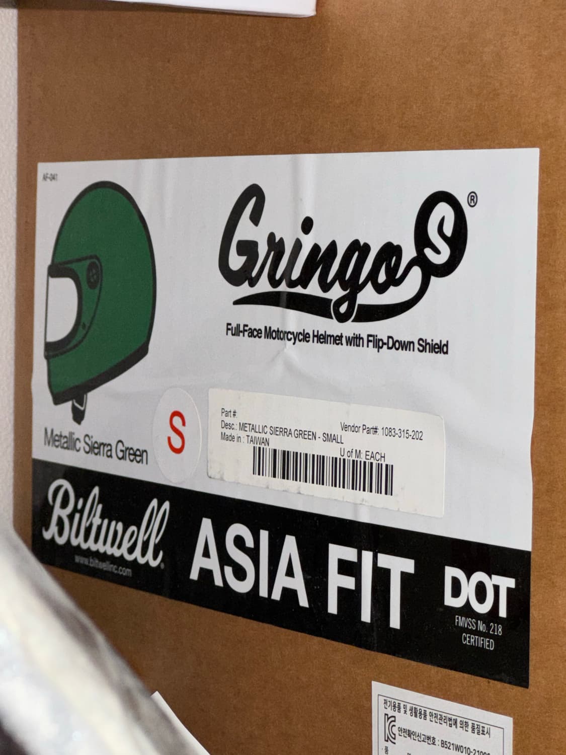 빌트웰 그링고S 사이즈S 아시안핏 풀페이스 헬멧 메탈릭 시에라 상품이미지6