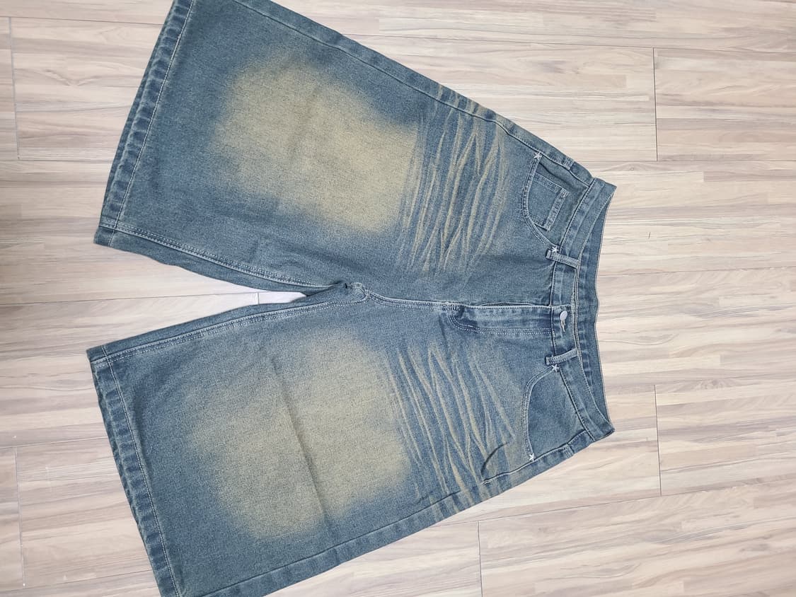 이지노이지 8부 데님 버뮤다팬츠 - 딥그린 3사이즈 상품이미지3