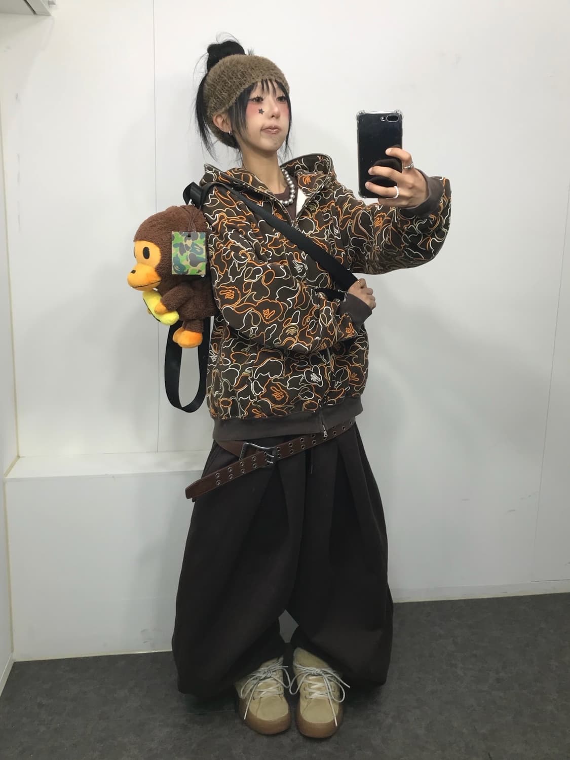 베이프 네온 브라운 투웨이 후드집업 상품이미지4