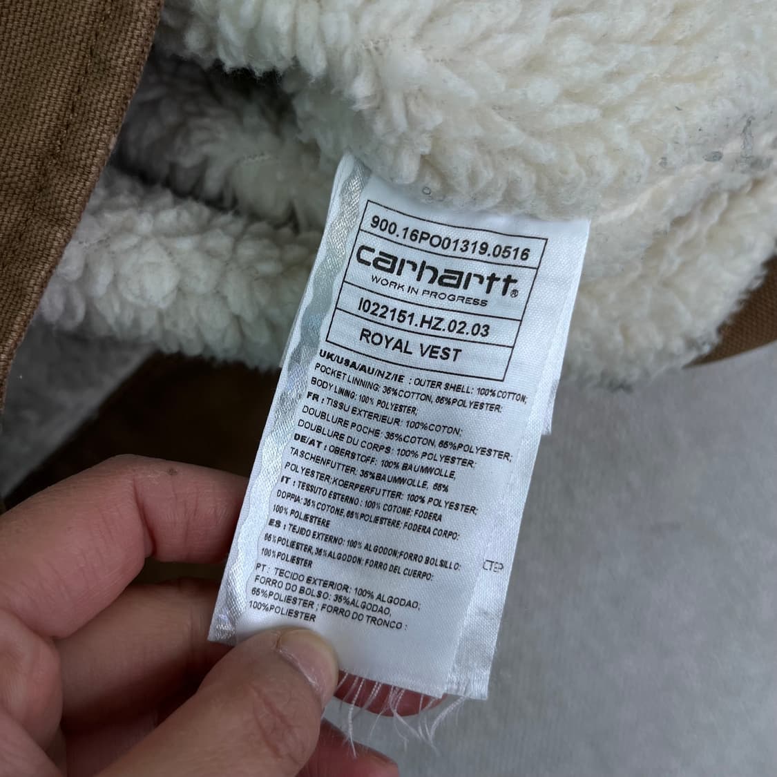 95 칼하트 빈티지 양털 조끼 상품이미지5
