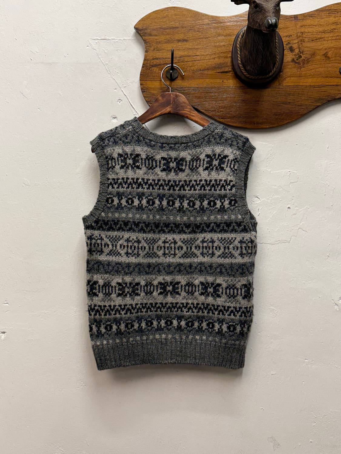 HIGHLAND British Wool Fair Isle Knit Ves 상품이미지5