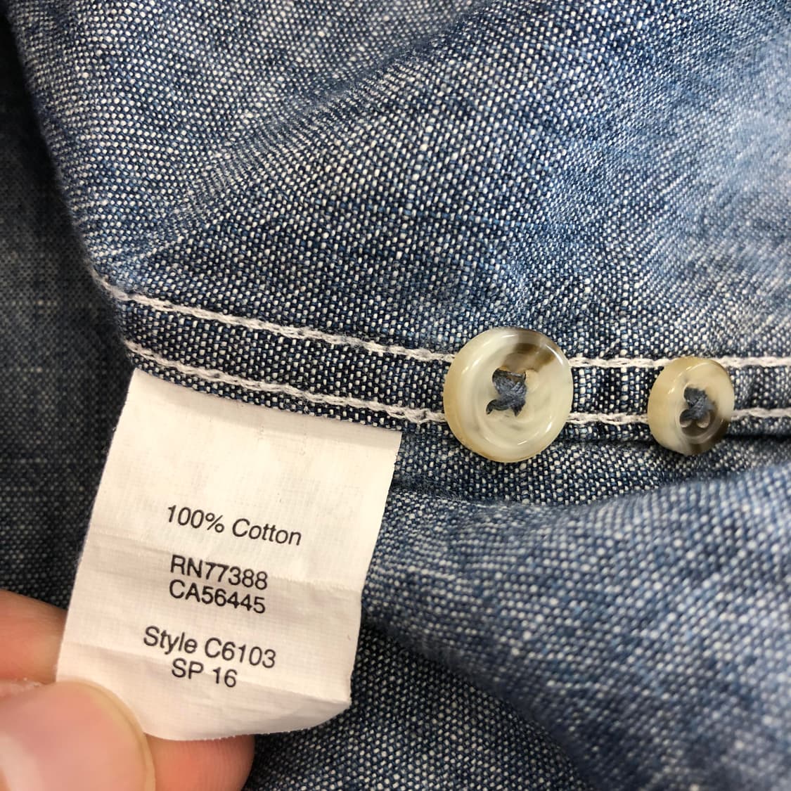 J.CREW 제이크루 샴브레이 헨리넥셔츠 L 상품이미지6