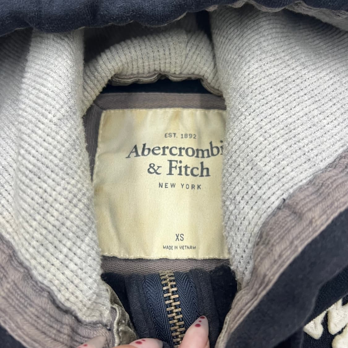 아베크롬비 네이비 딱붙 후드집업 상품이미지2