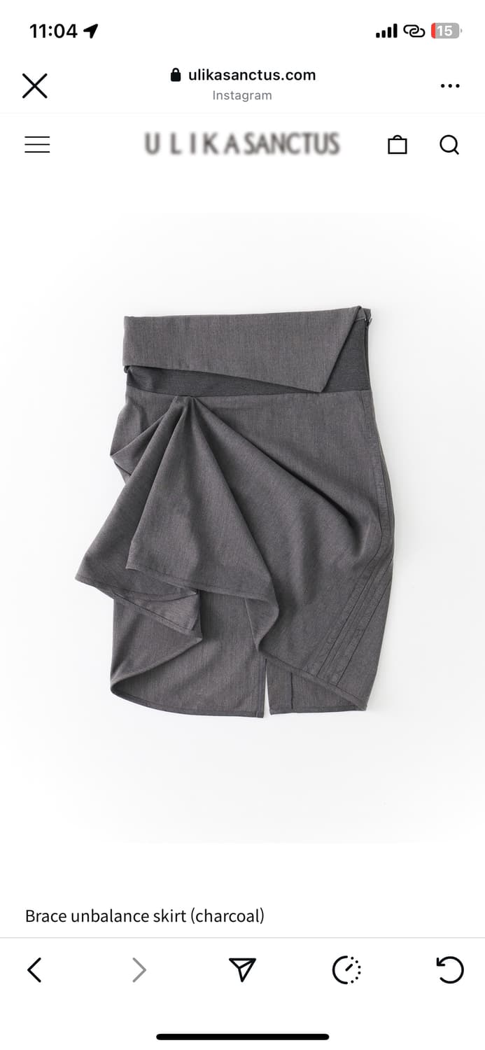 울리카상투스 Brace unbalance skirt (charcoal) 상품이미지1