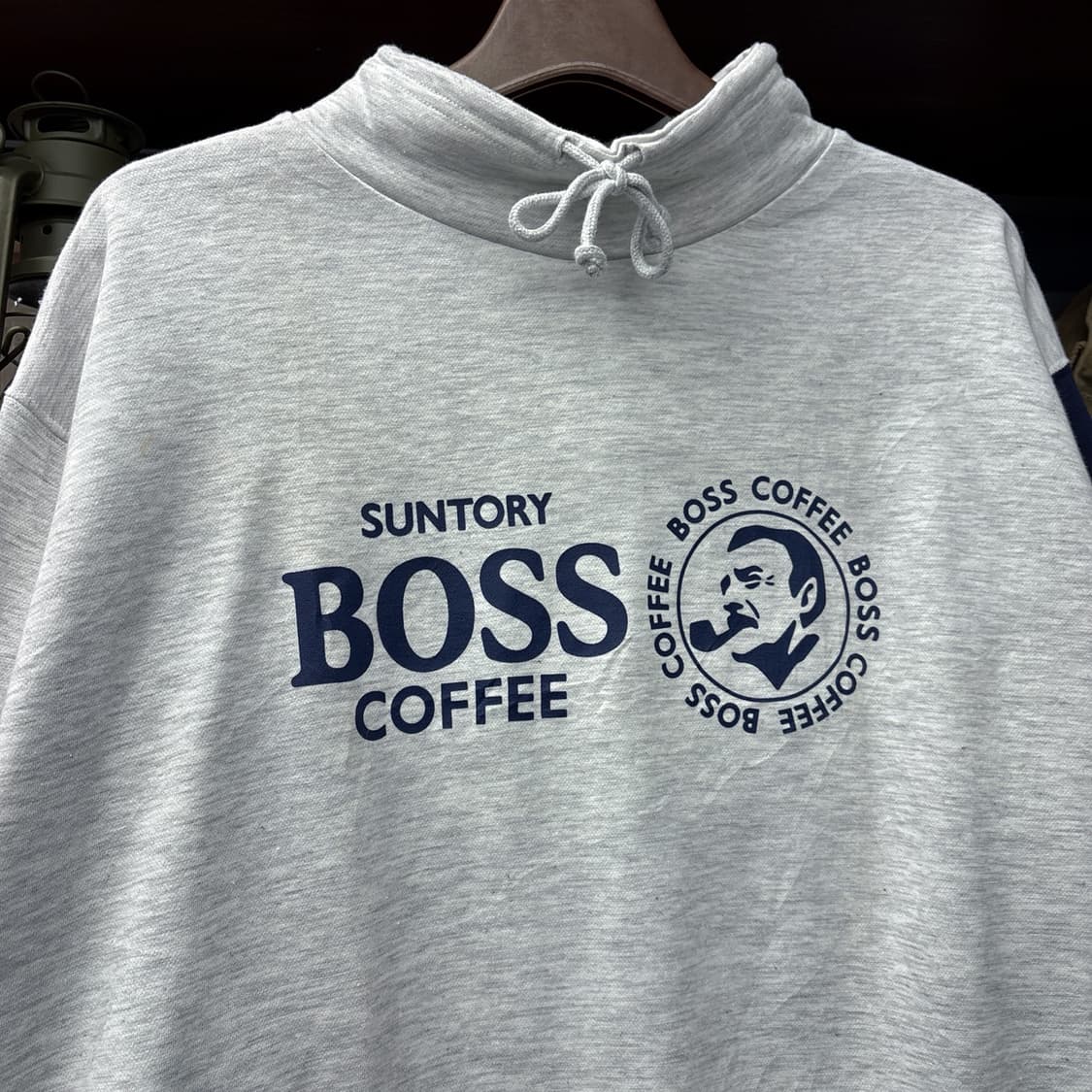 산토리 보스커피 프린팅 풀오버 롱 스웻셔츠 멀티컬러 넥스트링 N705 상품이미지3