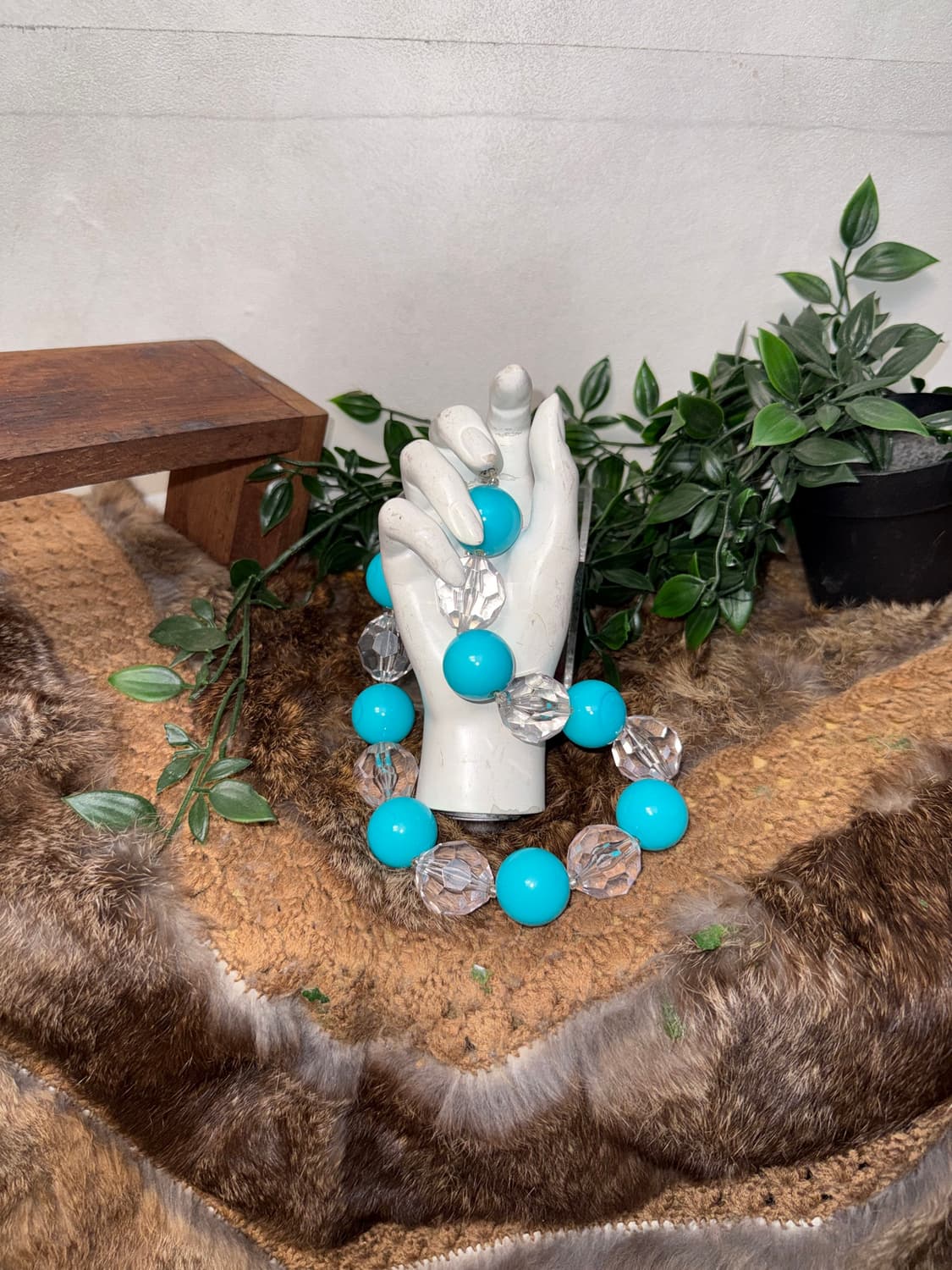 Blue big ball crystal necklace  상품이미지1