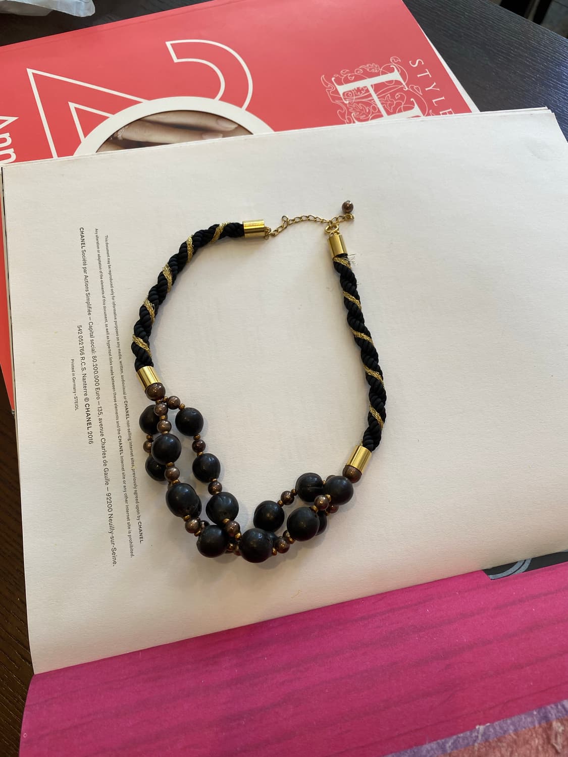 빈티지 블랙 씨드 비즈 볼드 목걸이 상품이미지1