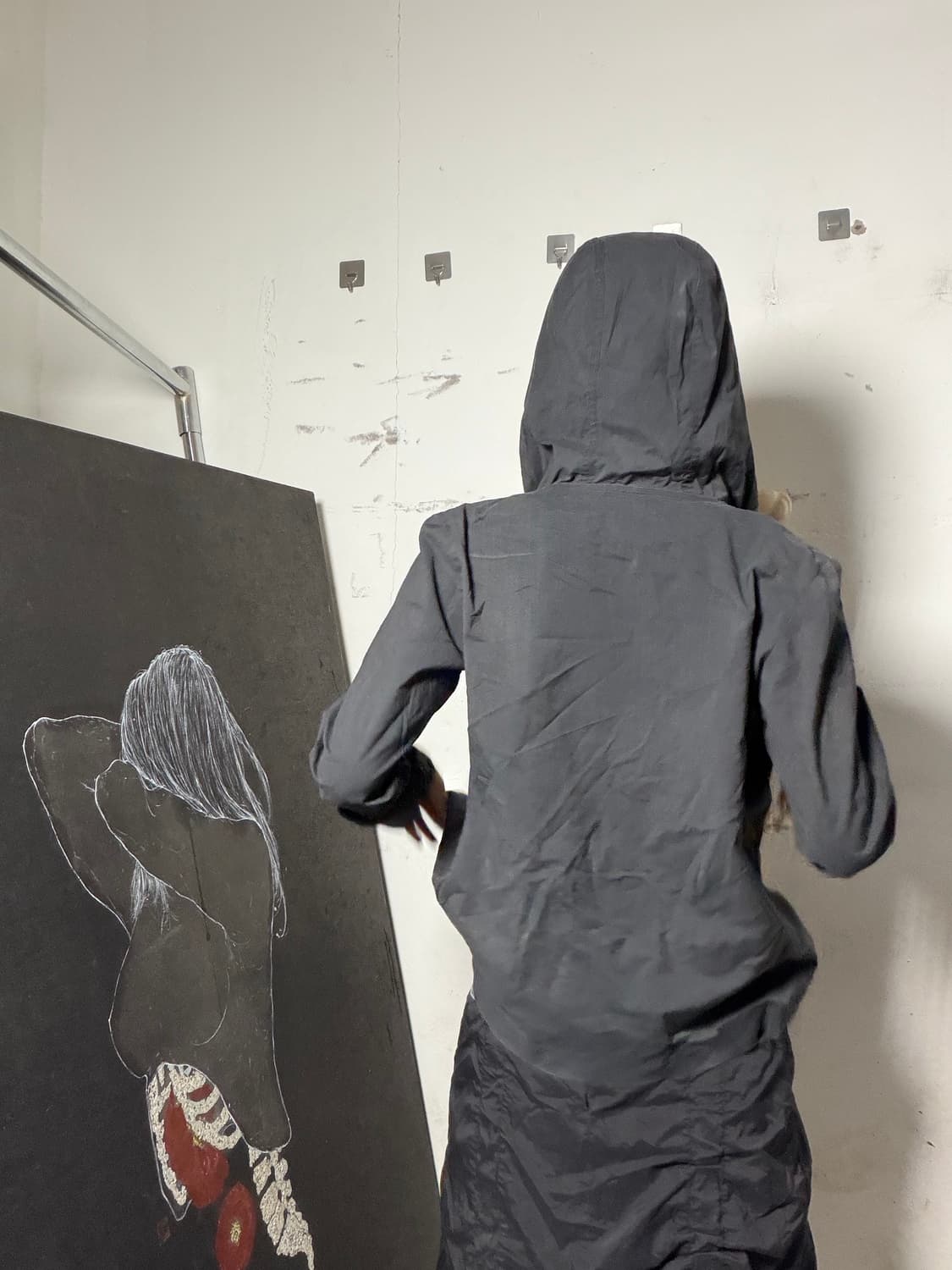 jill stuart 블랙 빅 후드 고딕 자켓 S 상품이미지7