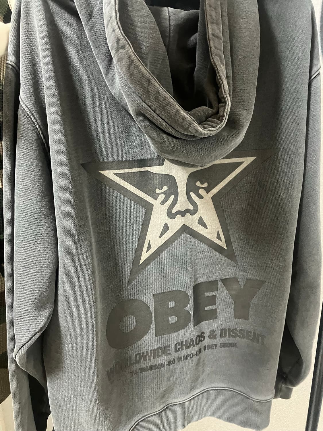 오베이 인터네셔널 서울 오버다이드 후드 챠콜 상품이미지2