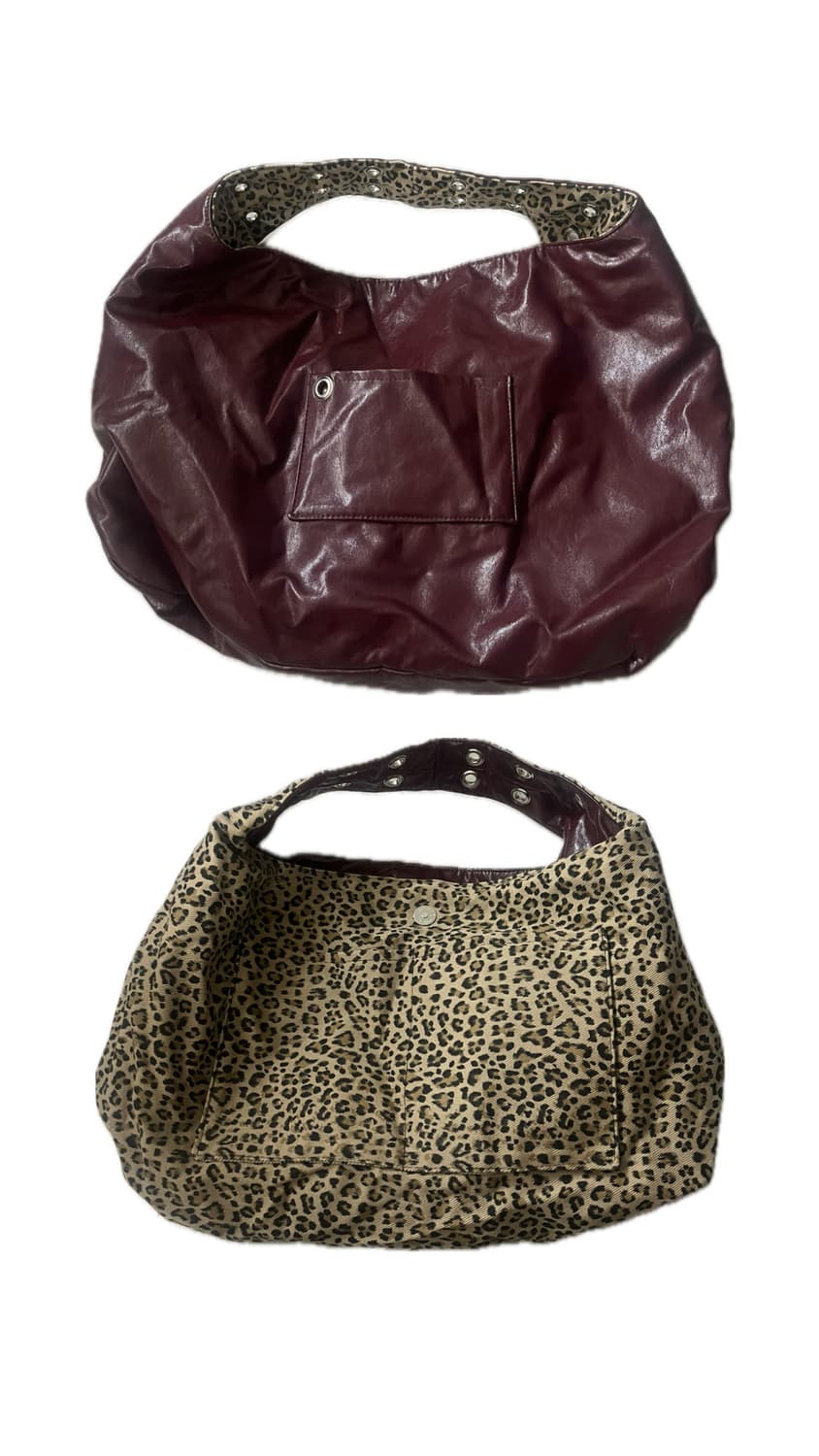 호피 레오파드 리버시블 숄더백 상품이미지1