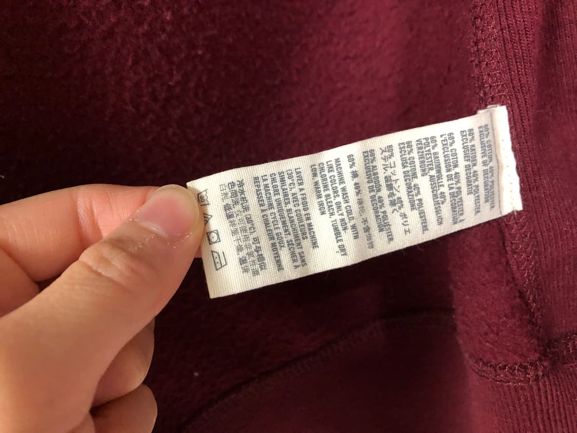 아베크롬비 여성 슬림 딱붙핏 기모 후드집업 _ 버건디 상품이미지8