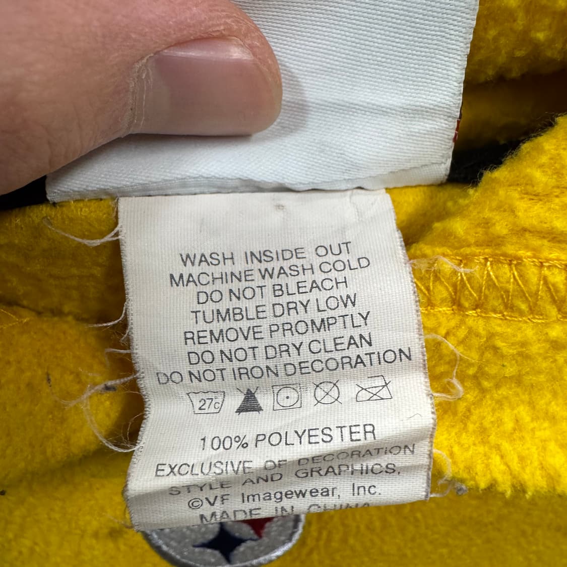 00s NFL X STEELERS 플리스 후드 옐로우 블랙 상품이미지8