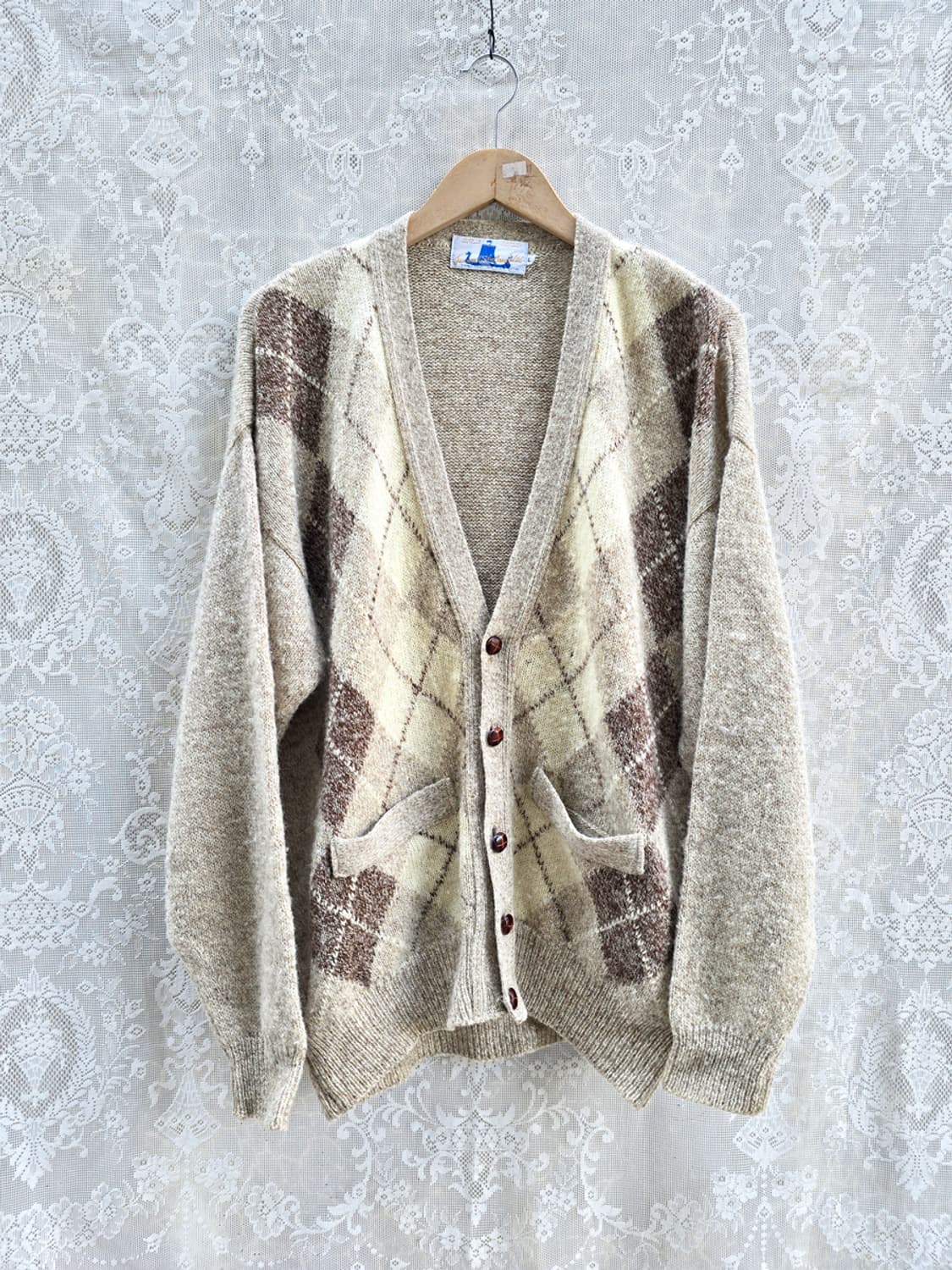 90s 아가일 셔틀랜드 울 100% 영국산 상품이미지1