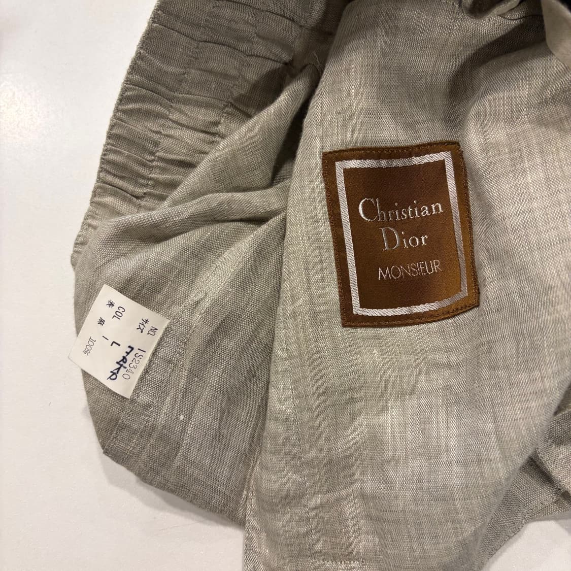 [L] 크리스찬디올 무슈 DIOR 베이지 린넨 봄버 자켓 D908 상품이미지9