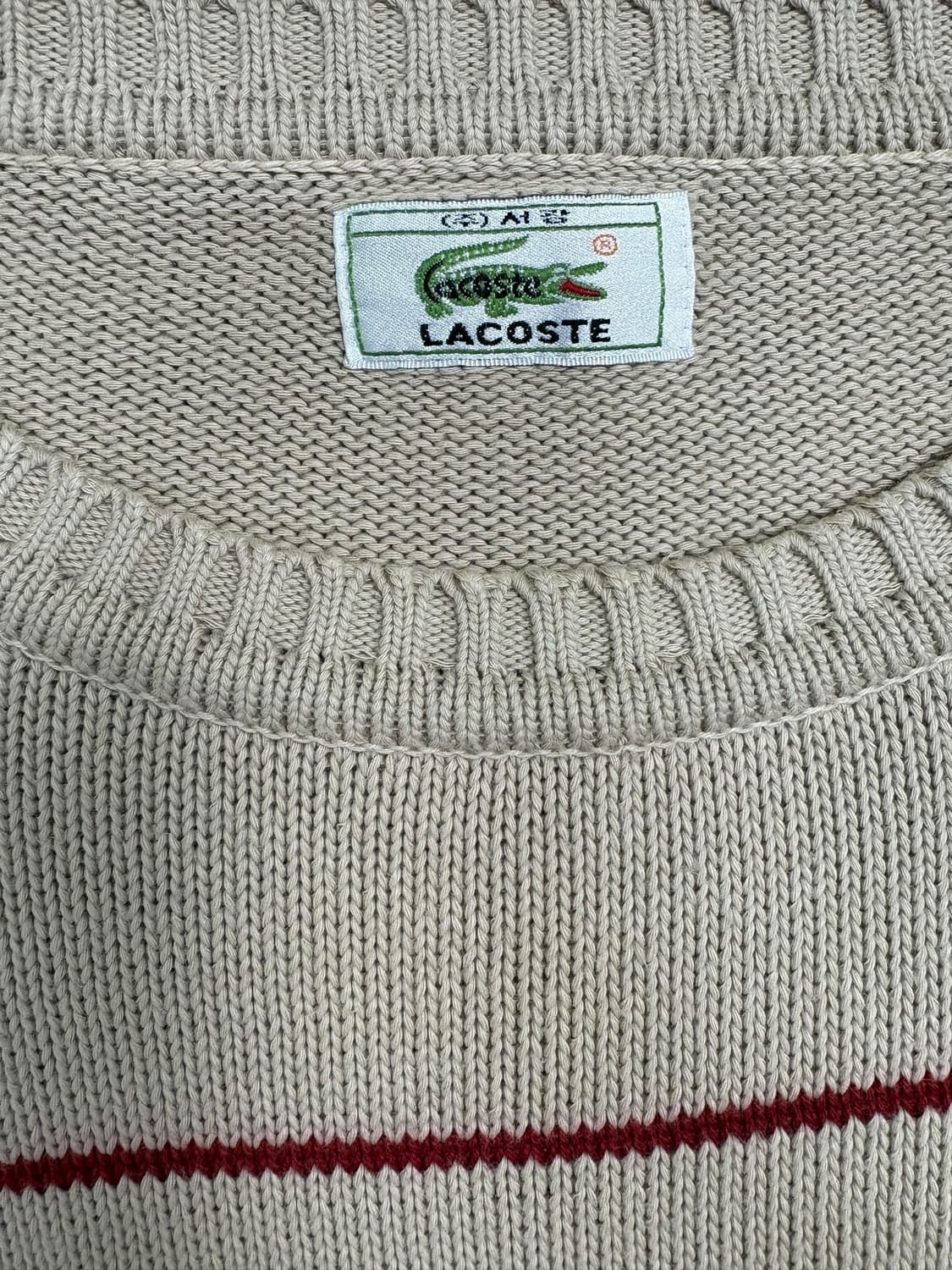 라코스테 스트라이프 니트 베이지 상품이미지5
