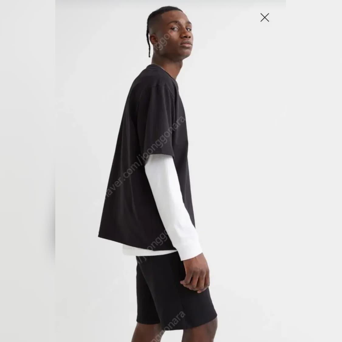 (체감105) H&M 흐앤므 쿨맥스 릴렉스핏 블랙 반팔 티셔츠 hm 상품이미지2