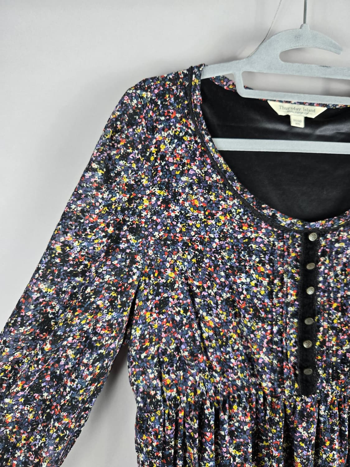 [무료배송]써스데이아일랜드 M 여성 잔꽃 쉬폰 허리밴딩 롱 원피스 상품이미지3