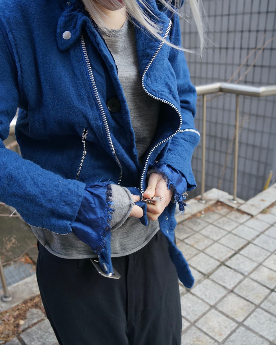 준야 와타나베 꼼데가르송 07aw 축융 라이더 자켓 상품이미지1