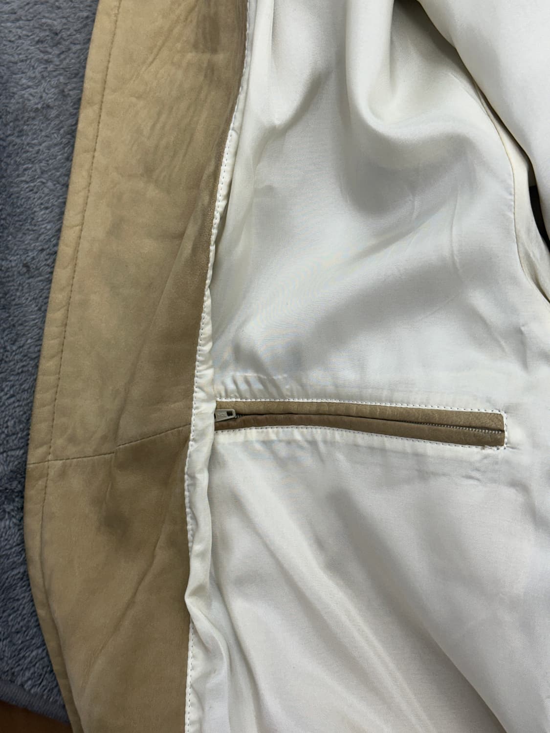 00s HUGO BOSS 스웨이드 레더 봄버 자켓 XL 상품이미지6