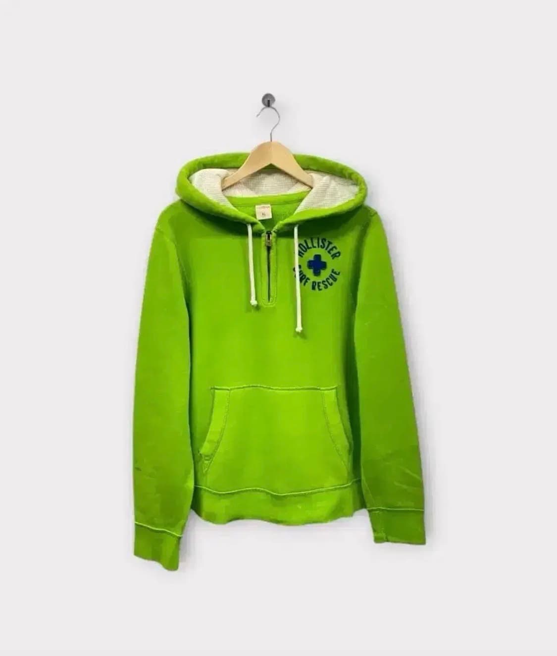 홀리스터 연두색 반집업 기모 후드티 XL 상품이미지1