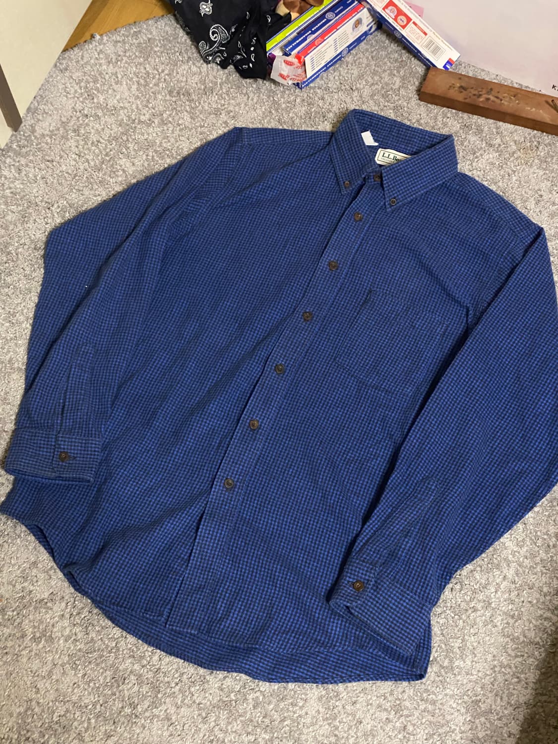 80s L.L.Bean Gingham Check Shirt 상품이미지1