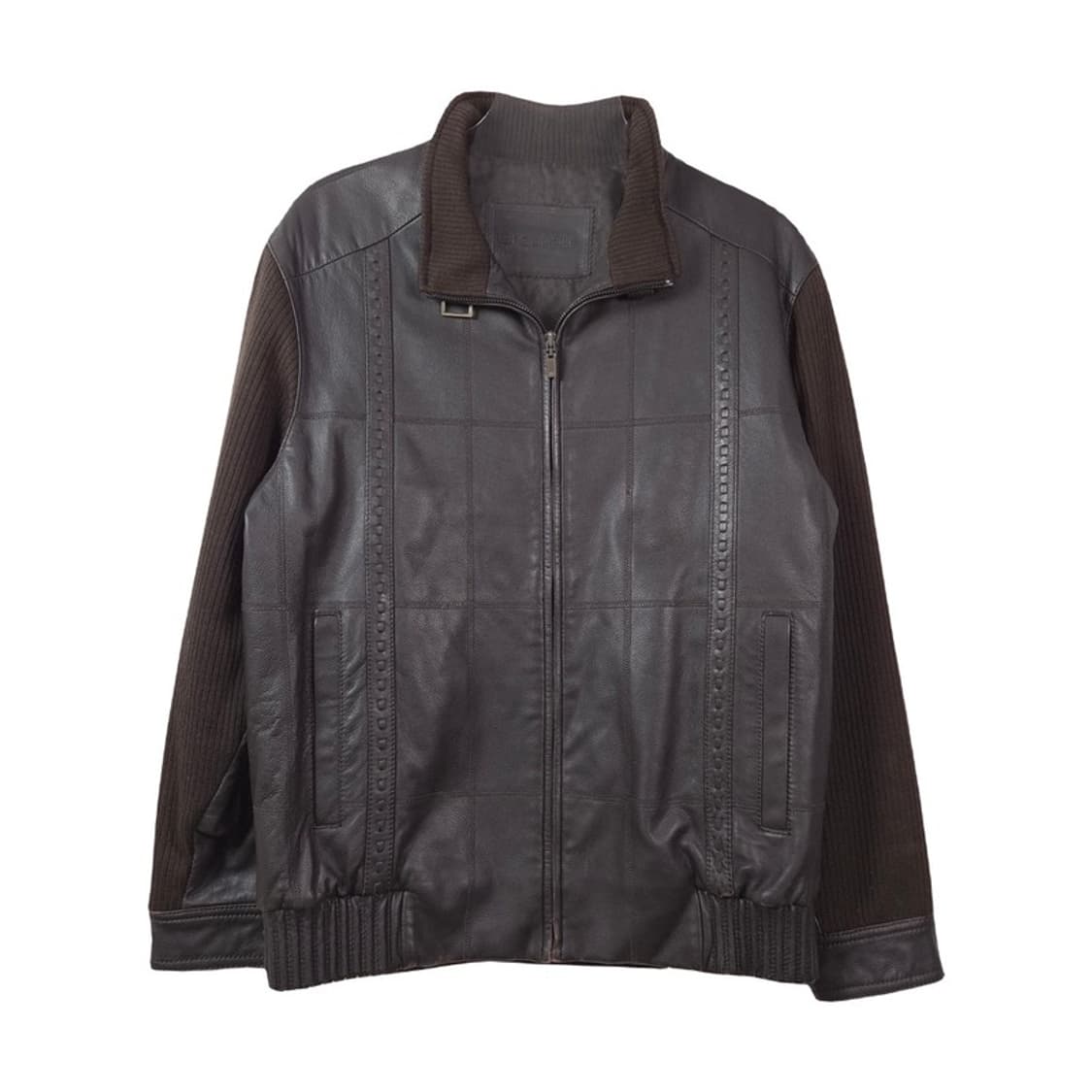 크로커다일 리얼 양가죽 니트 믹스 레더 자켓 M 상품이미지1