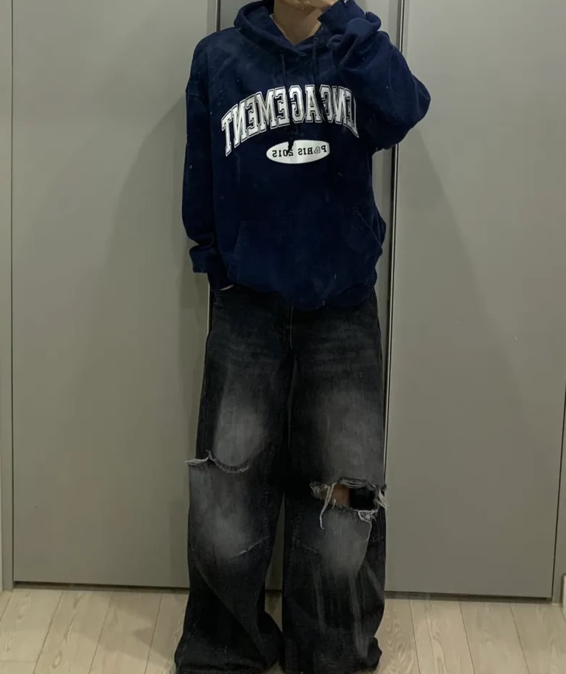 네이비 후드티m 사이즈 상품이미지1