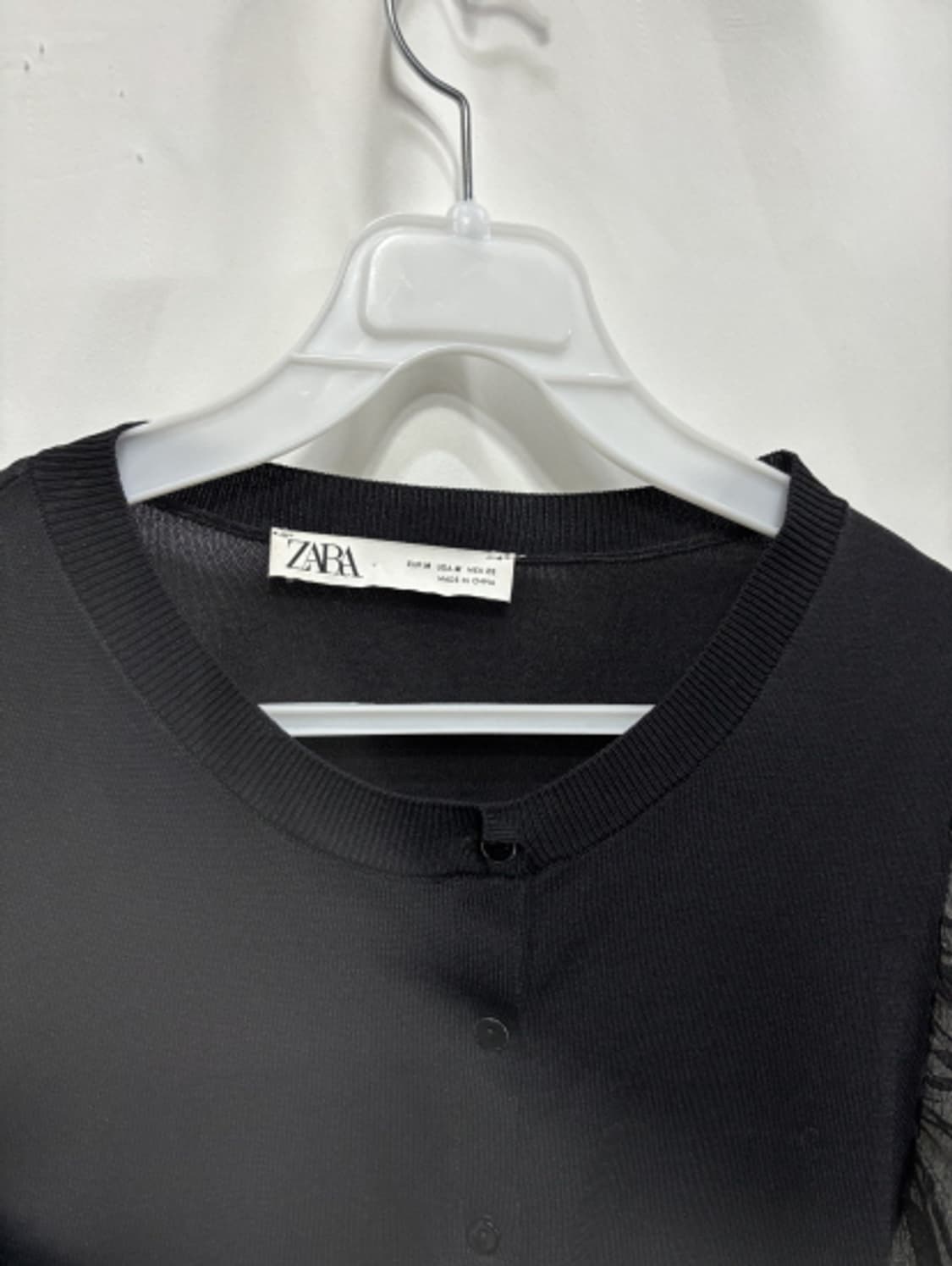 자라(ZARA)오간자 퍼프 슬리브 가디건 여성블라우스 상품이미지2