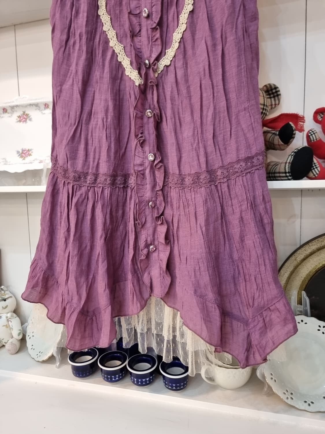 Axes Femme 레이스 빅카라 퍼플 모리걸 원피스 상품이미지3