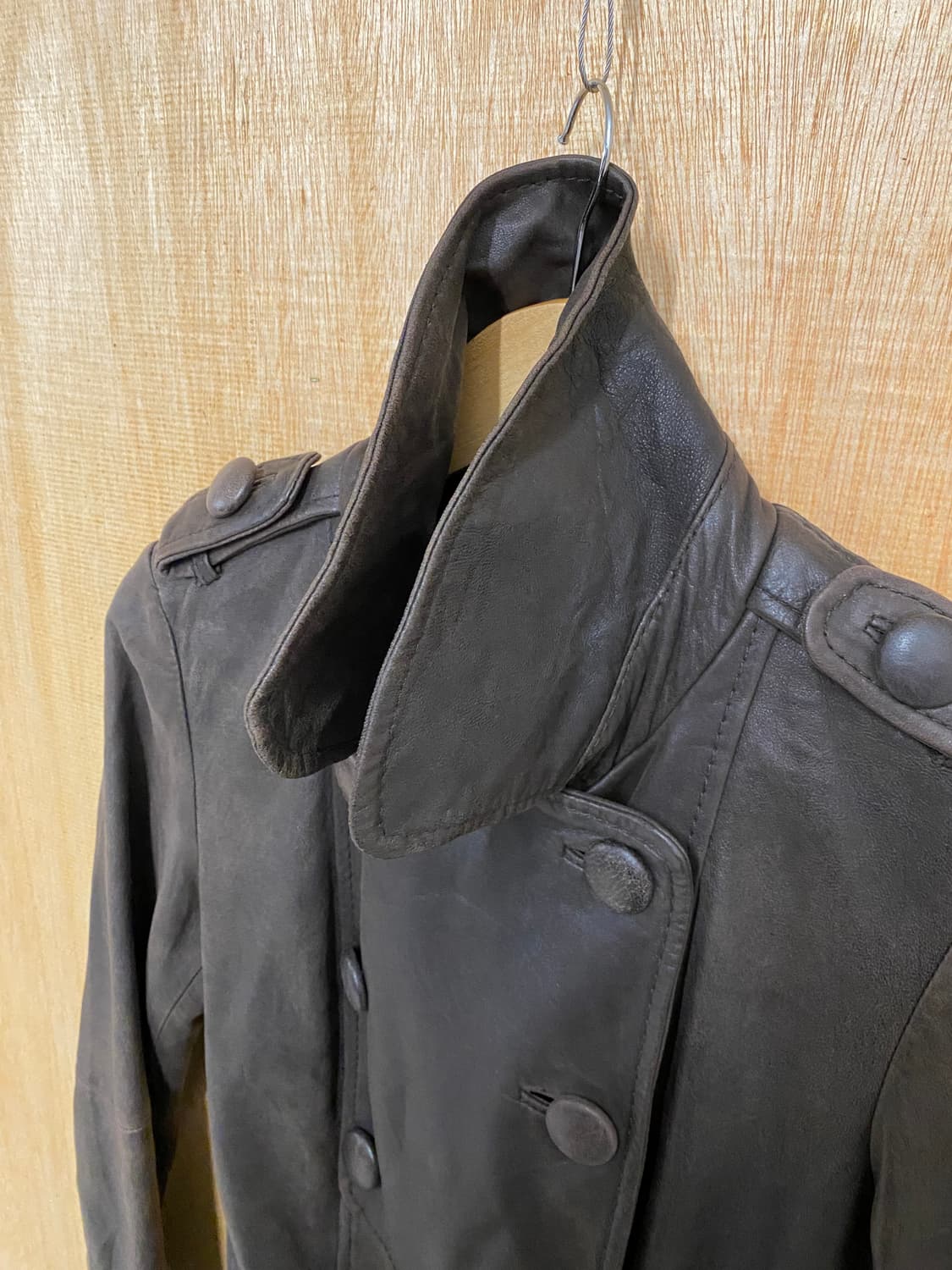 VTG leather trench coat 일본 빈티지 레더 트렌치 코트 상품이미지8