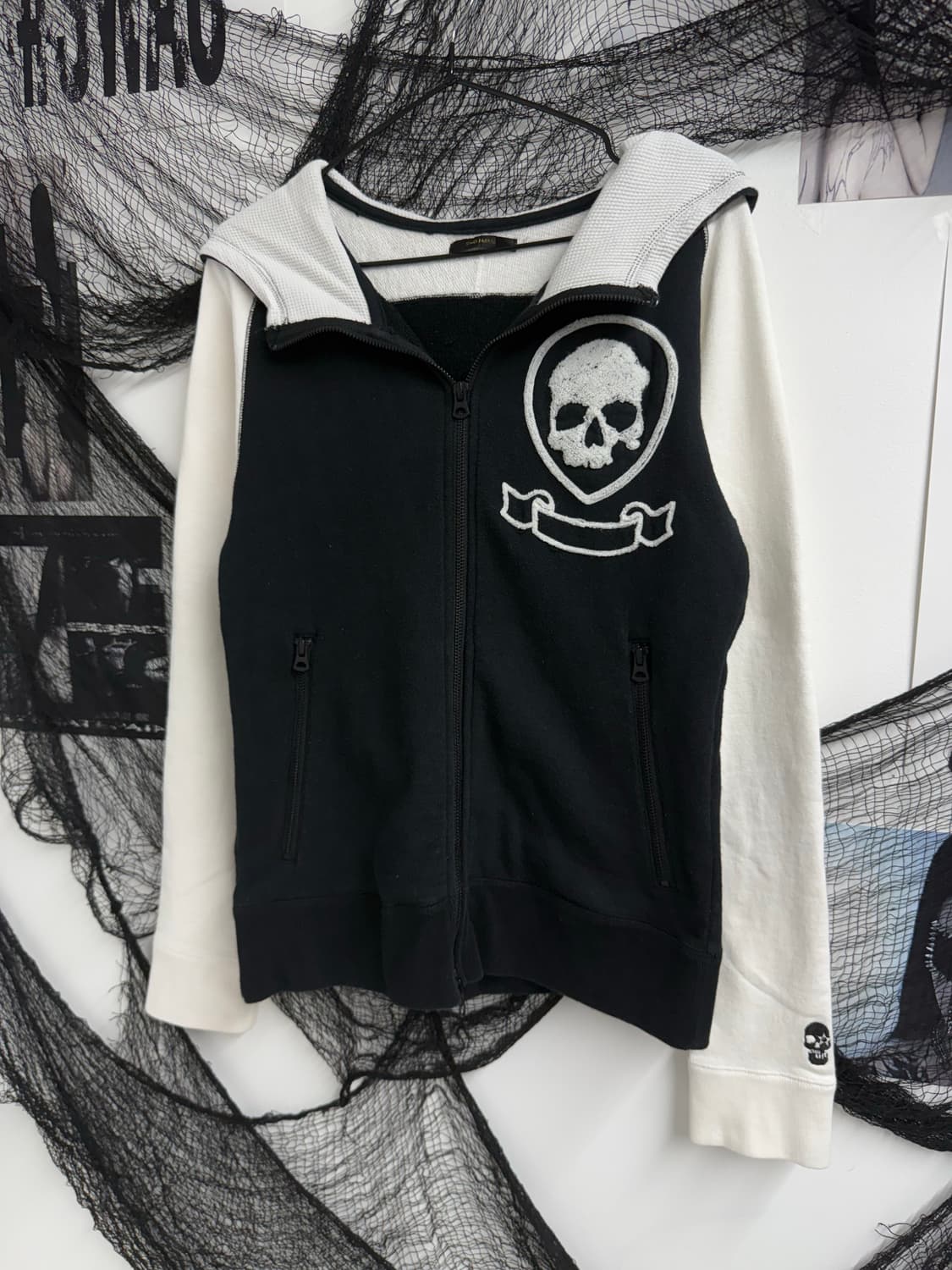 Punk mood skull hood zipup 상품이미지2