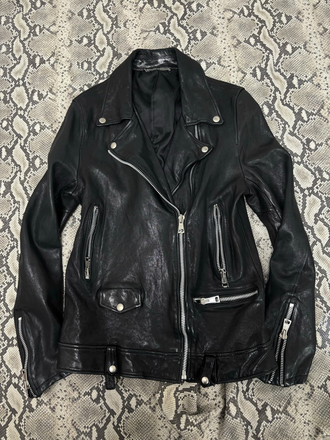 Multi Zipper Sheep Skin Cuff Detail Jack 상품이미지6