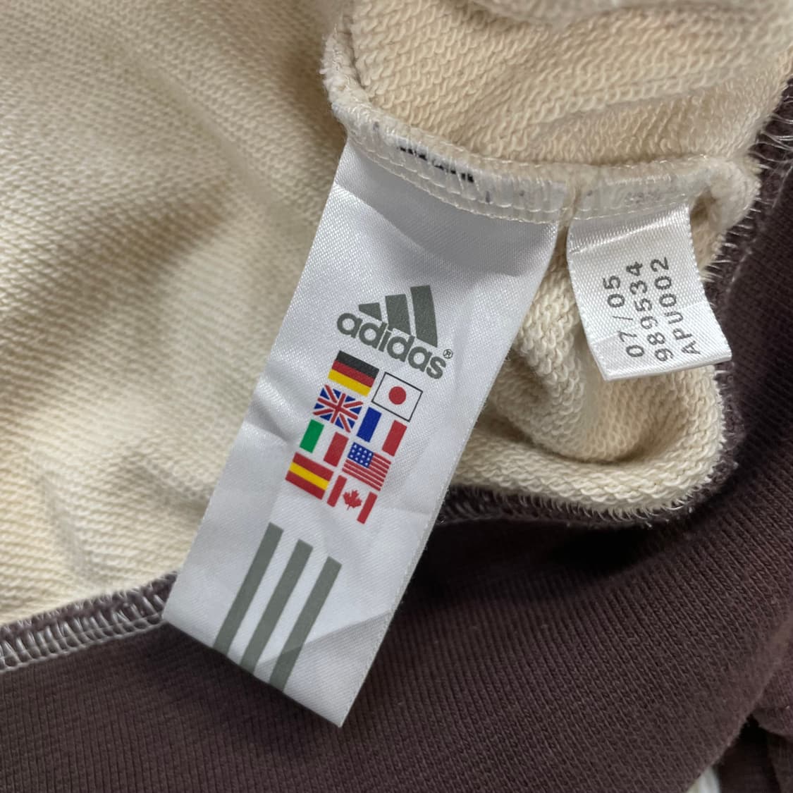 아디다스 스냅 버튼 삼선 브라운 빅 로고 코튼 자켓 상품이미지4