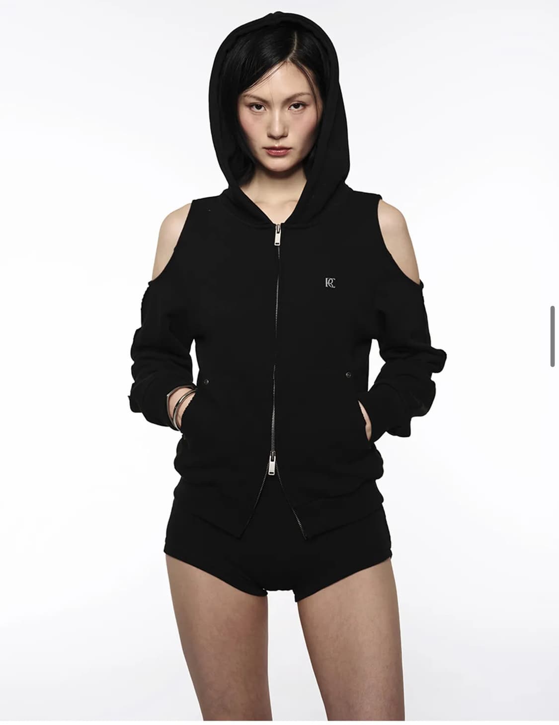 락케이크 오프셋 컷아웃 집업 후디 상품이미지1