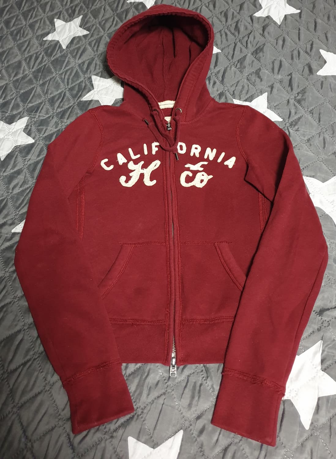 홀리스터 빈티지 캘리포니아 기모 후드집업 버건디 (XS) 상품이미지1