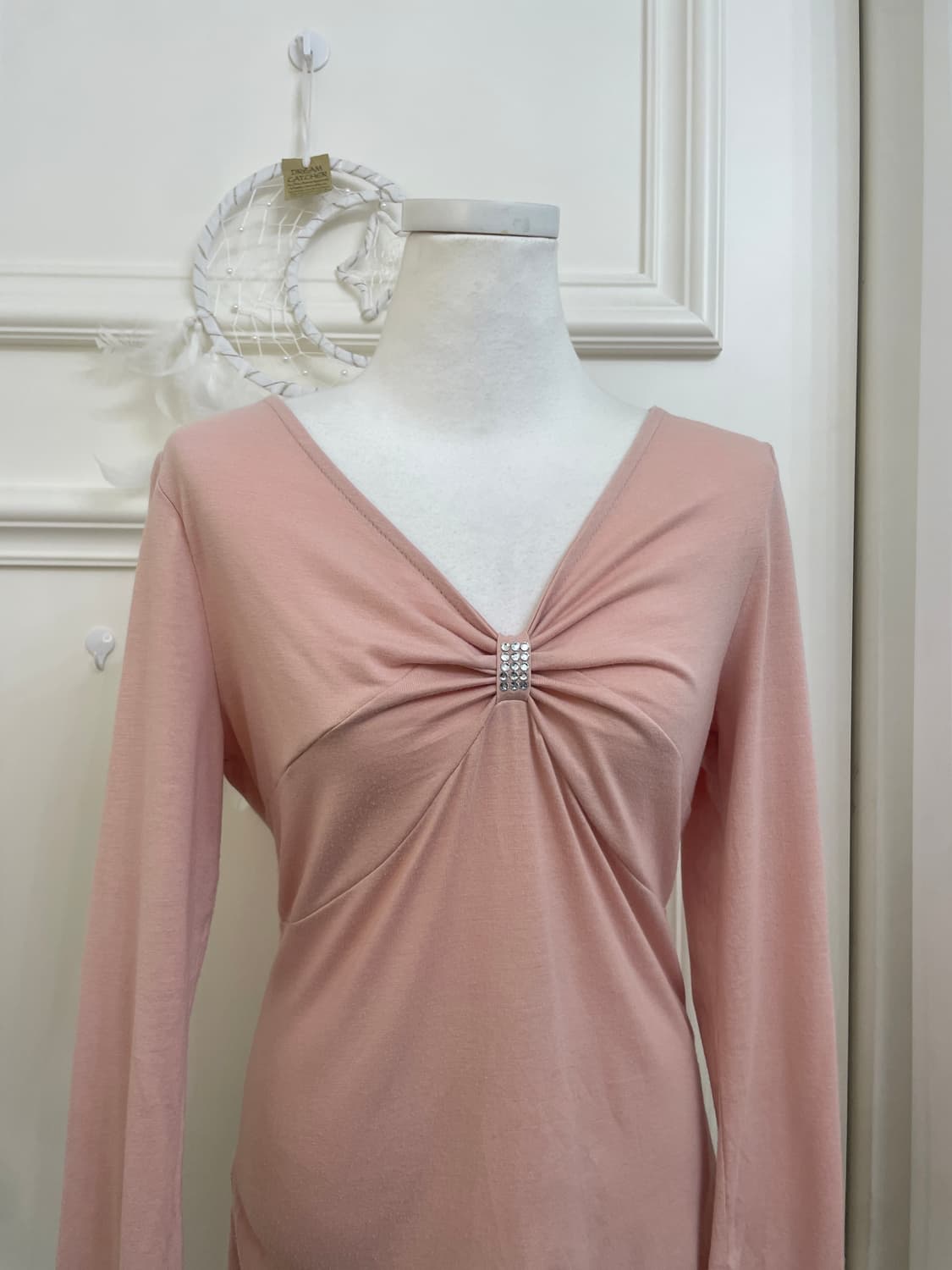 indi pink cubic bow shirring long sleeve 상품이미지5