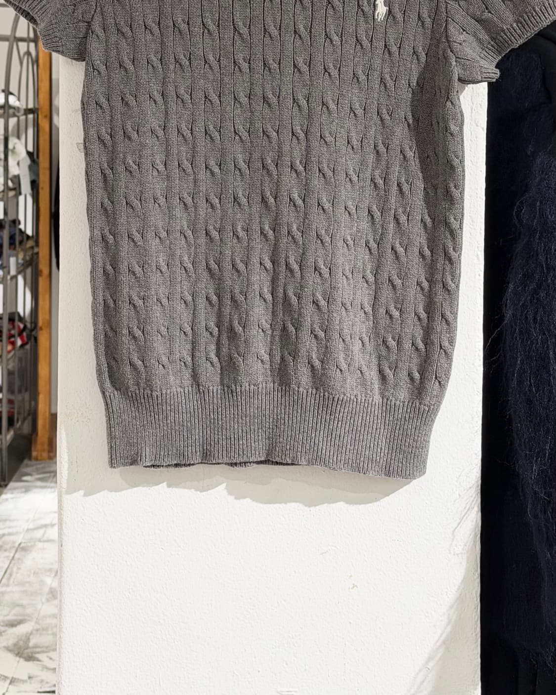 폴로 랄프로렌 스포츠 그레이 코튼 케이블 하이넥 반팔 니트 상품이미지5