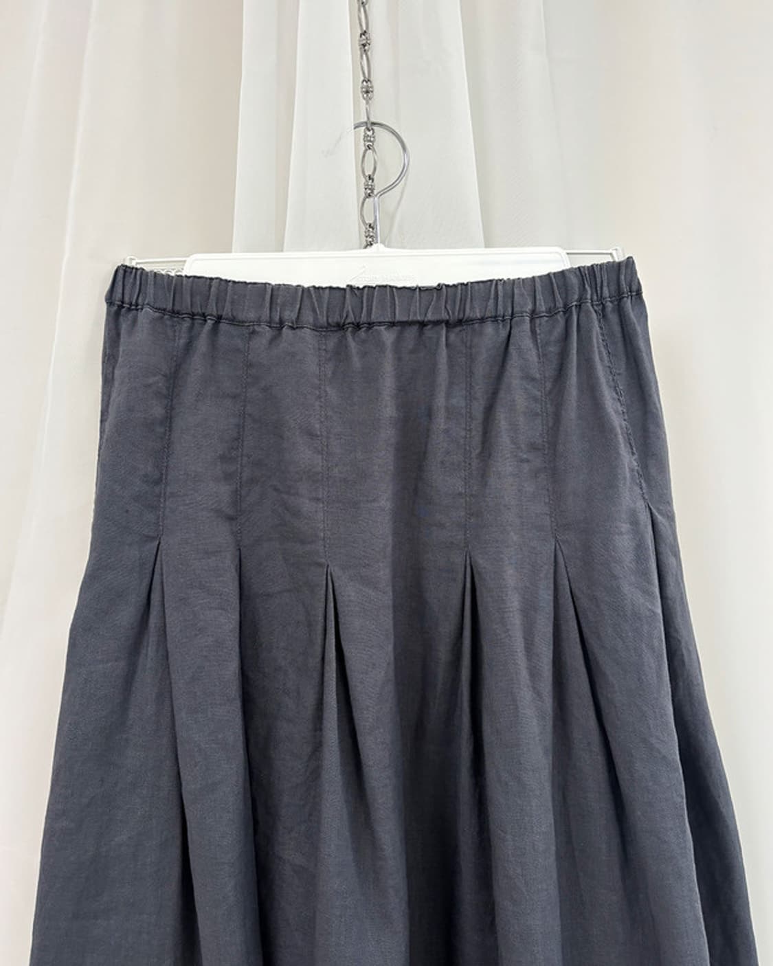 SWARM mellow grey tuck linen skirt 상품이미지5