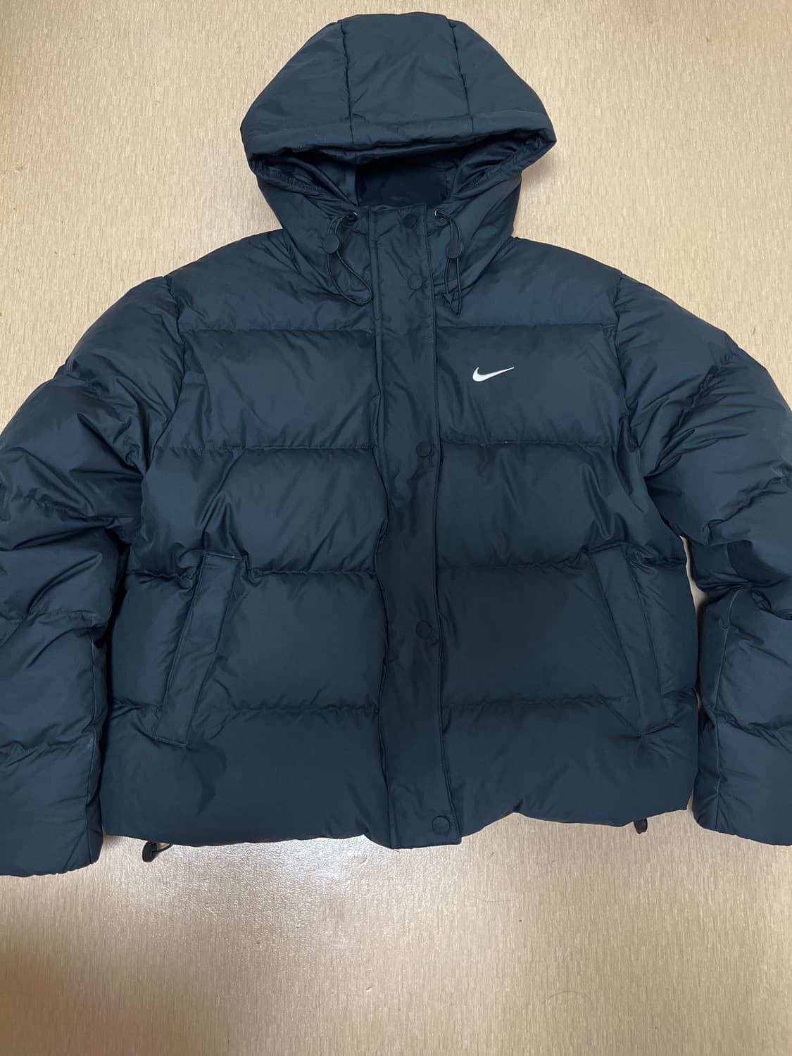 (W) 나이키 NSW 메트로 써마핏 루즈핏 후드 패딩 자켓 블랙 화이트 상품이미지3