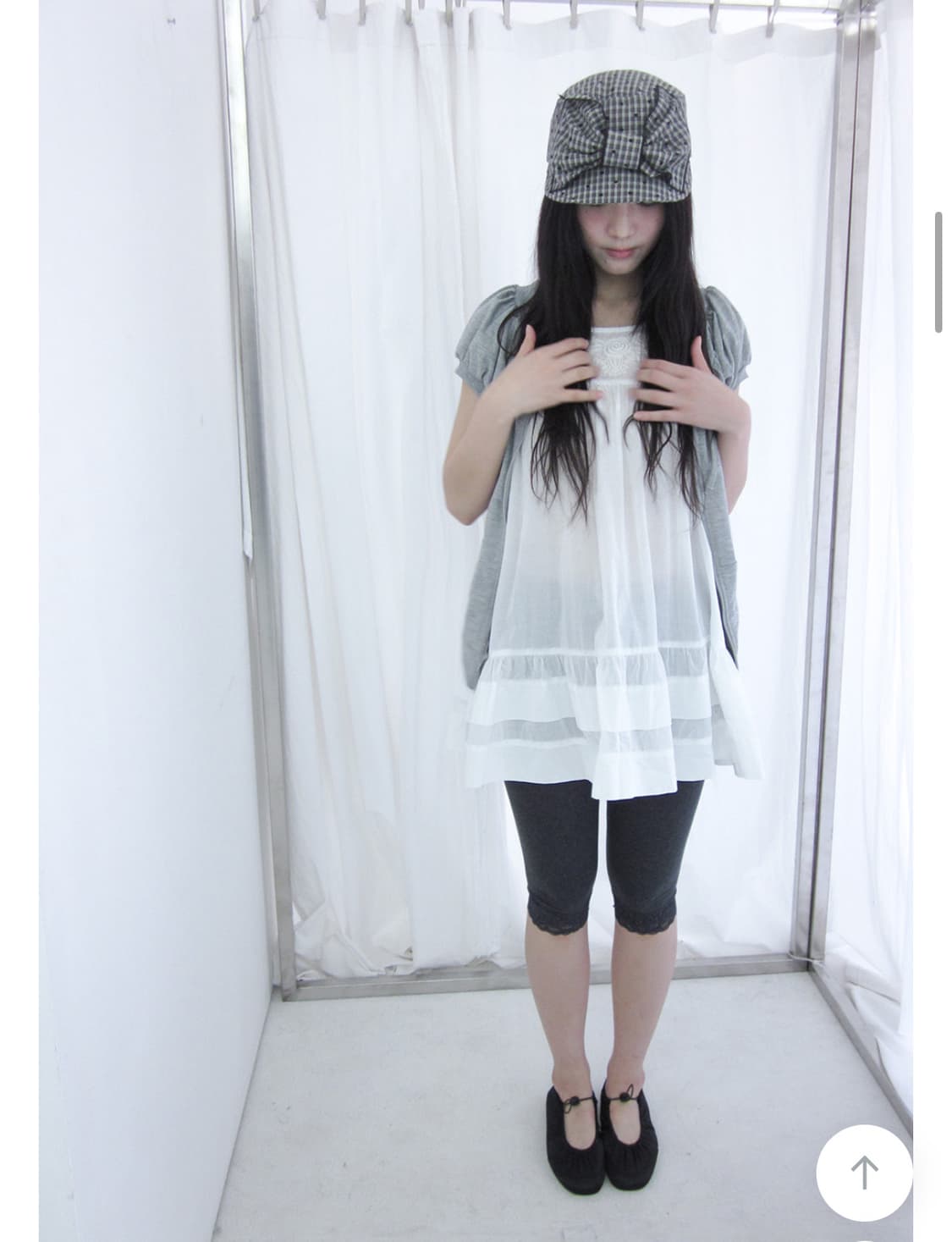 코디세트) 히피디피 나시 블라우스+반팔 집업 세트 아오이유우 상품이미지3