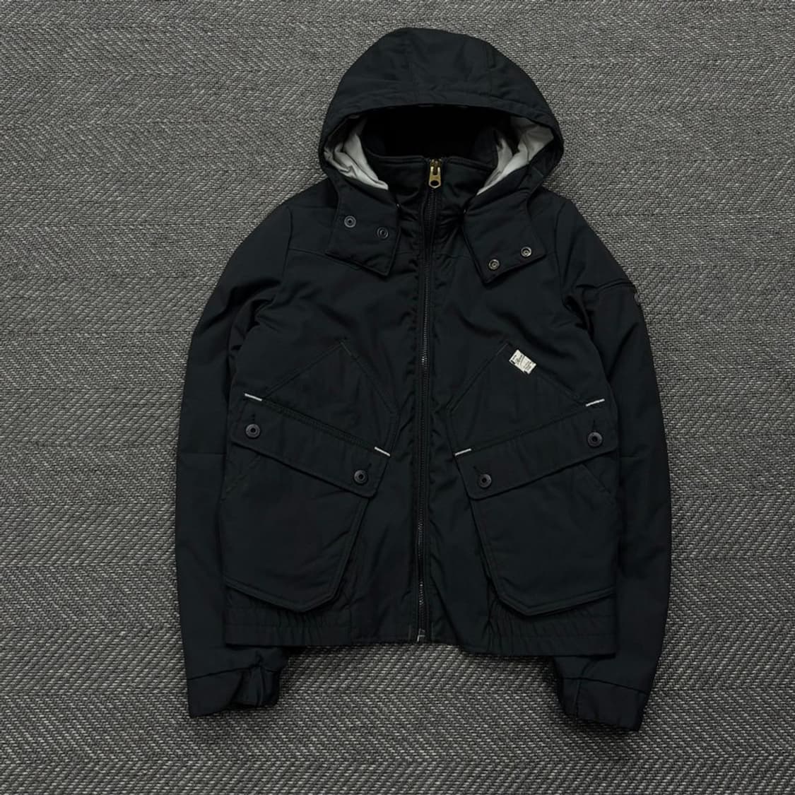 지스타로우 블랙 후드 패딩 자켓v0418 상품이미지1