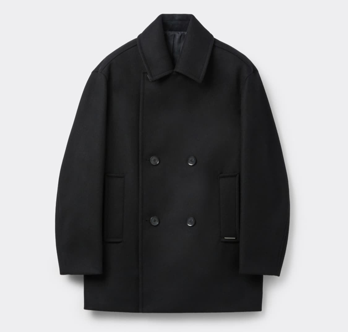 25FW 커스텀멜로우 Black Wool PeaCoat코트 상품이미지4
